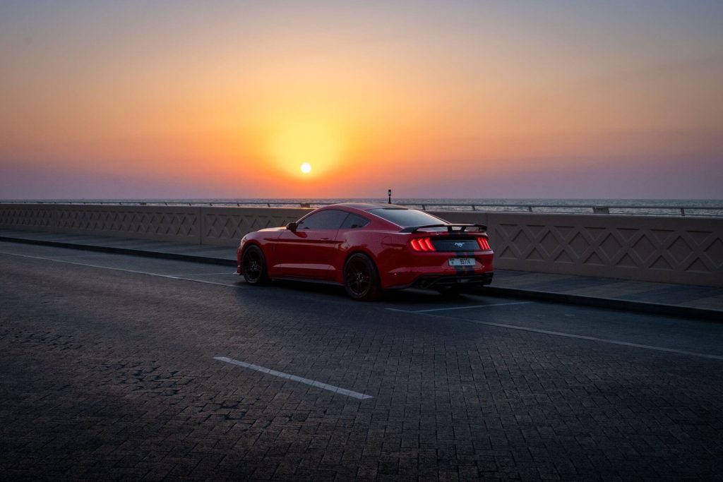 remap fife 7 red mustang at sunset bridge